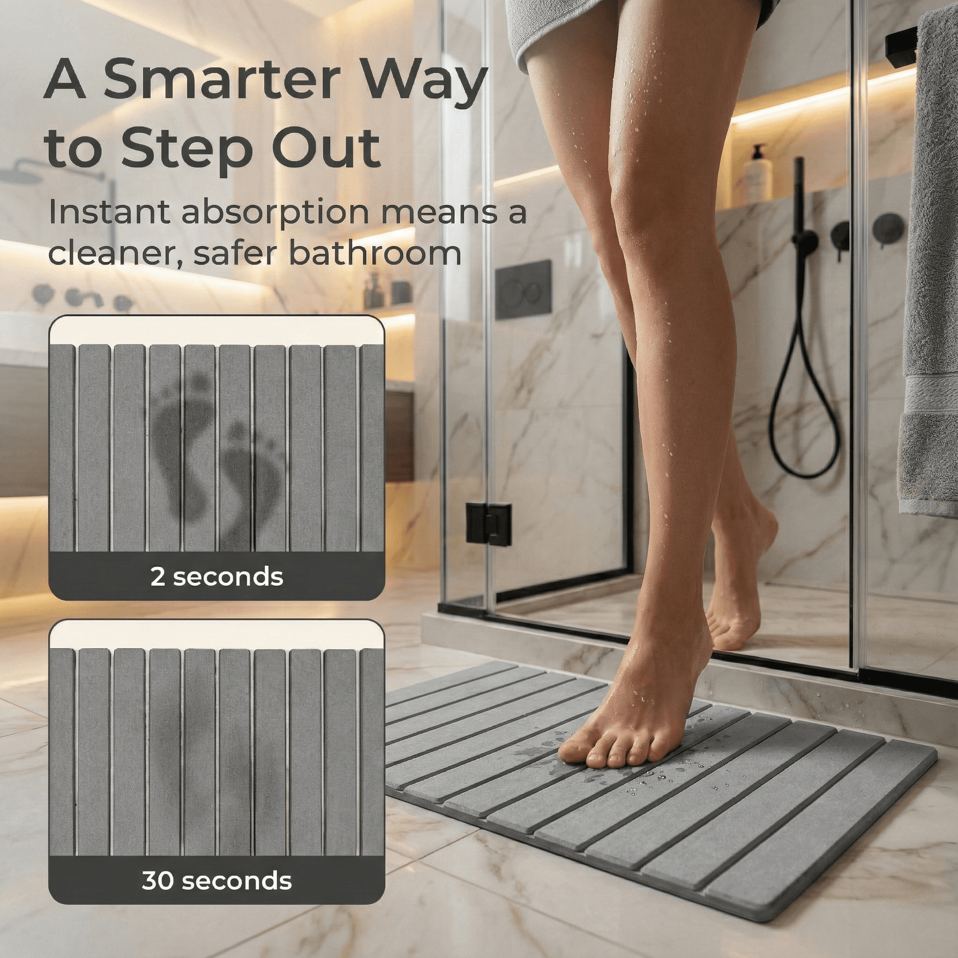 Stone bath mat detail view 2