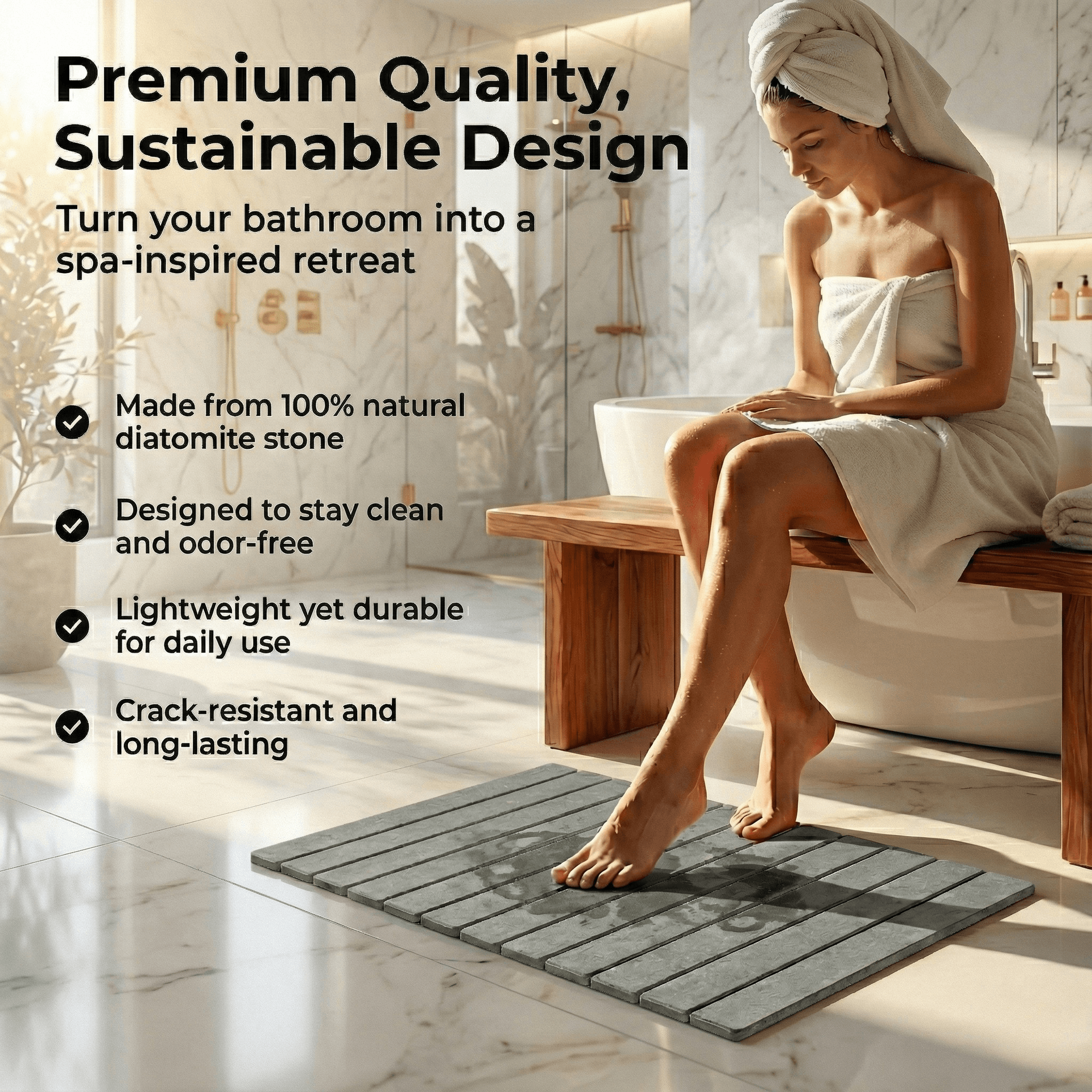 Stone bath mat alternative view